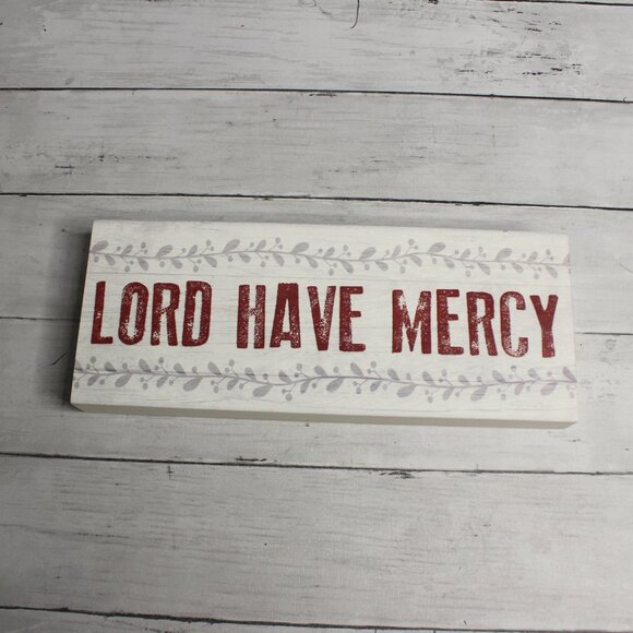 Kate Ward Thacker Lord Have Mercy Southern Wall Sign Wooden Religious Plaque - Picture 3 of 4